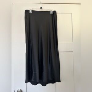 Satin slip midi skirt
